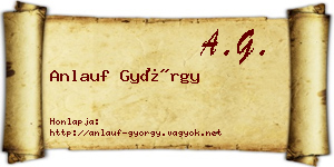 Anlauf György névjegykártya